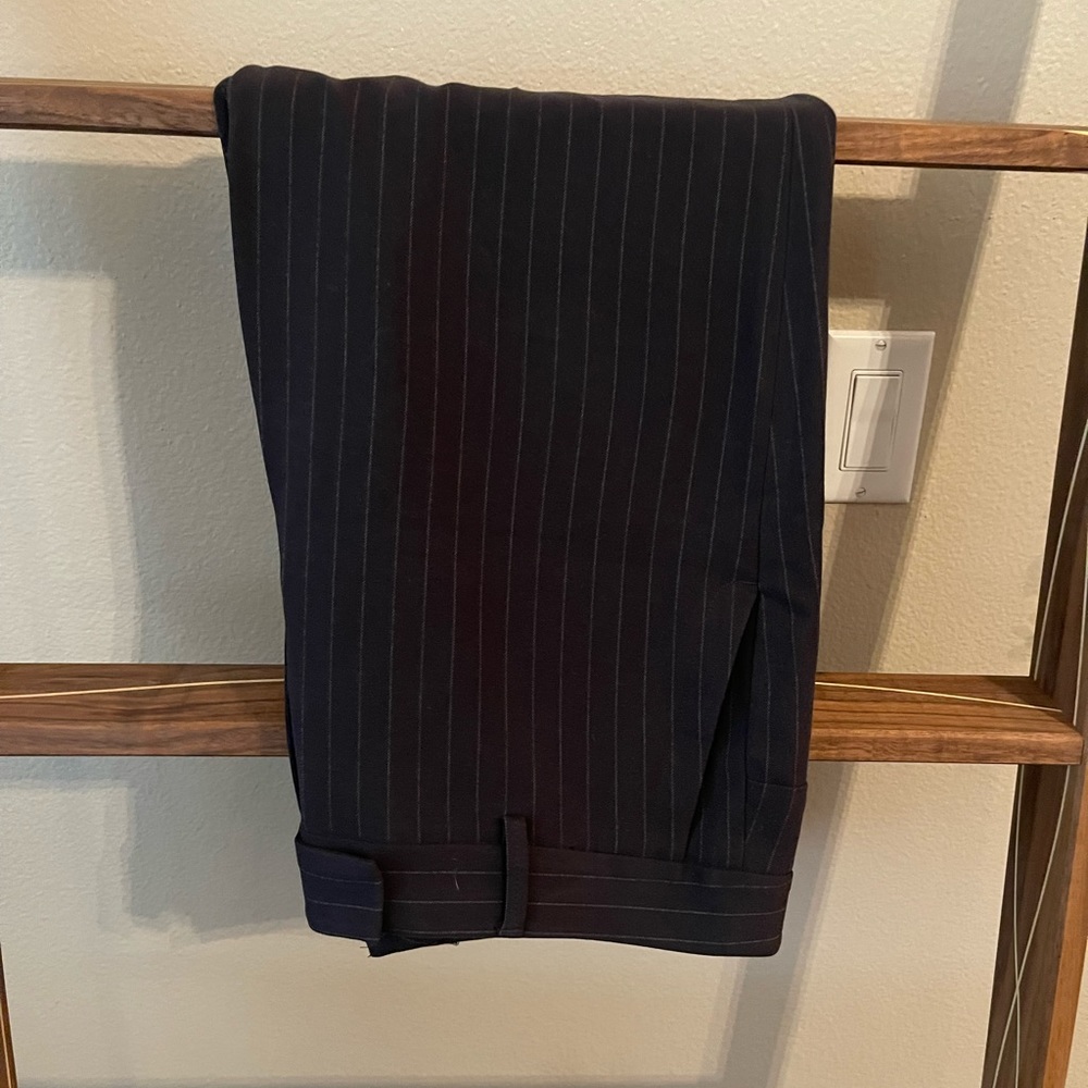 Eddie Bauer Black Pinstripe Pants 14P - Picture 3 of 3